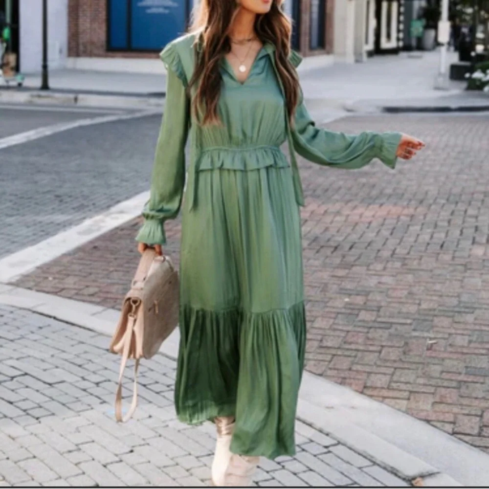 NWT Vici boho maxi dress satin - Picture 2 of 6